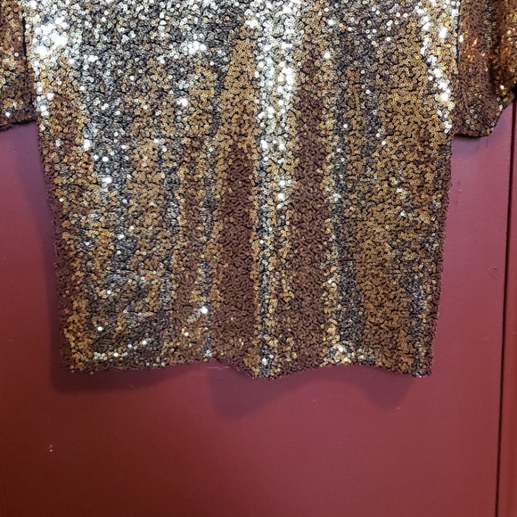 M/2 Multi Colour Sequin Short Sleeve Blouse - Picture 8 of 14